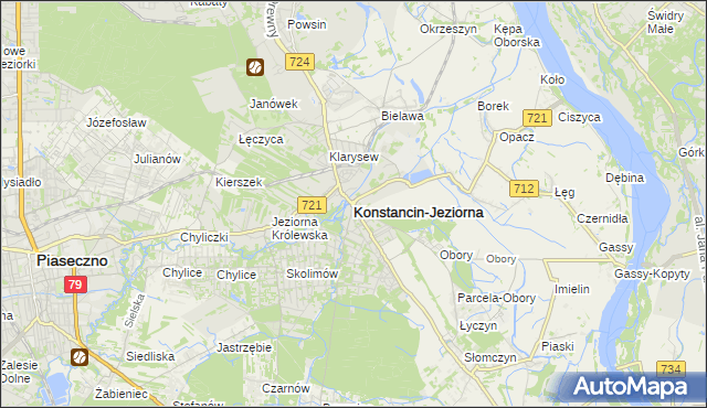 mapa Konstancin-Jeziorna, Konstancin-Jeziorna na mapie Targeo