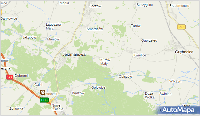 mapa Kurów Mały, Kurów Mały na mapie Targeo