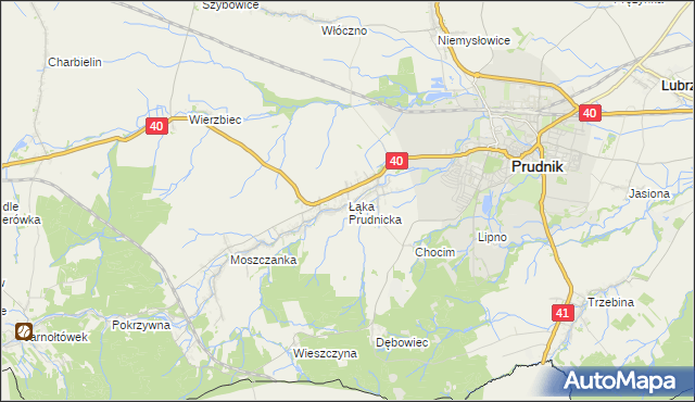 mapa Łąka Prudnicka, Łąka Prudnicka na mapie Targeo