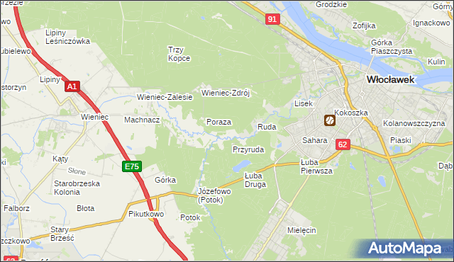 mapa Mazury gmina Brześć Kujawski, Mazury gmina Brześć Kujawski na mapie Targeo