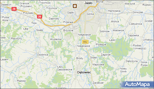 mapa Niegłowice, Niegłowice na mapie Targeo