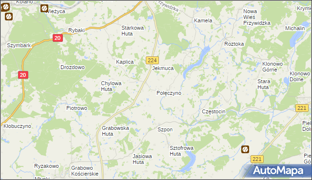 mapa Połęczyno, Połęczyno na mapie Targeo