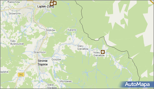 mapa Stary Gierałtów, Stary Gierałtów na mapie Targeo