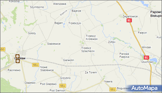 mapa Trzebcz Szlachecki, Trzebcz Szlachecki na mapie Targeo