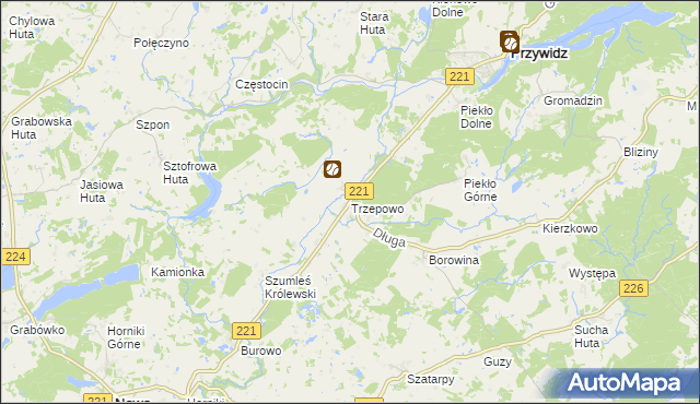 mapa Trzepowo gmina Przywidz, Trzepowo gmina Przywidz na mapie Targeo