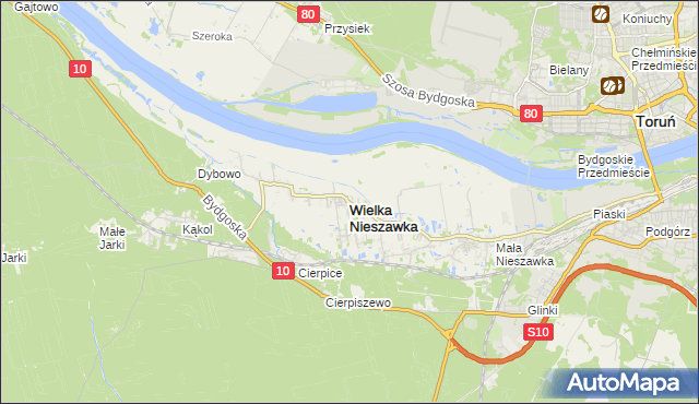 mapa Wielka Nieszawka, Wielka Nieszawka na mapie Targeo