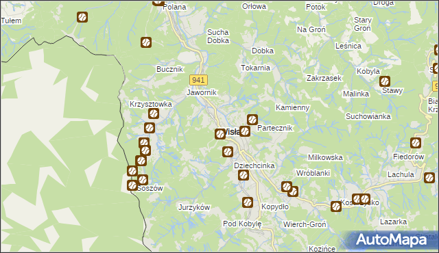 mapa Wisła, Wisła na mapie Targeo