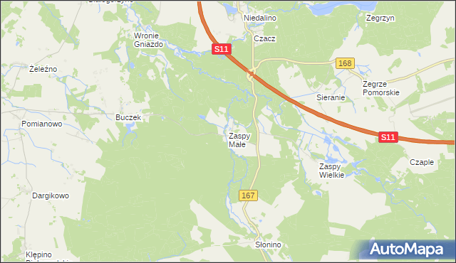 mapa Zaspy Małe, Zaspy Małe na mapie Targeo