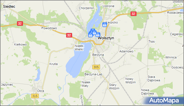 mapa Berzyna, Berzyna na mapie Targeo