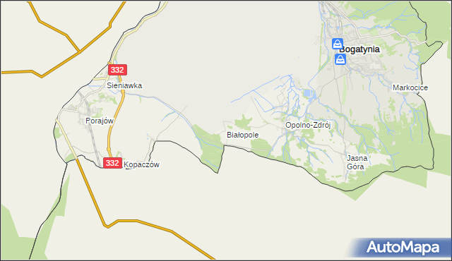 mapa Białopole gmina Bogatynia, Białopole gmina Bogatynia na mapie Targeo