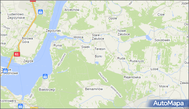 mapa Borki gmina Radzymin, Borki gmina Radzymin na mapie Targeo