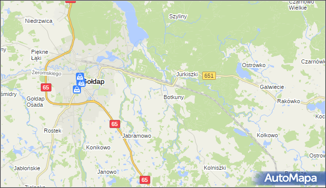 mapa Botkuny, Botkuny na mapie Targeo