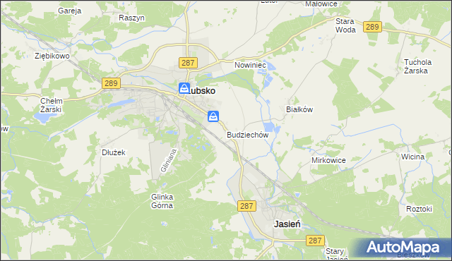 mapa Budziechów, Budziechów na mapie Targeo