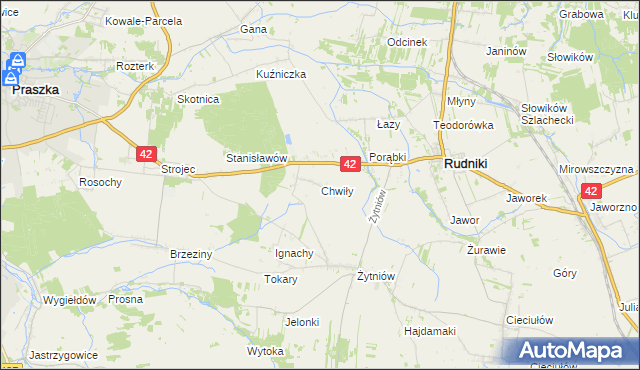 mapa Chwiły, Chwiły na mapie Targeo