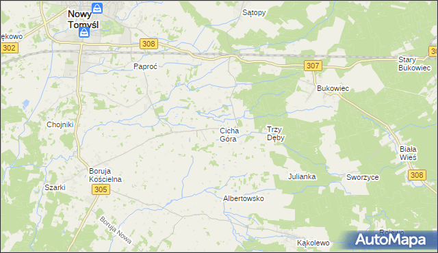 mapa Cicha Góra, Cicha Góra na mapie Targeo