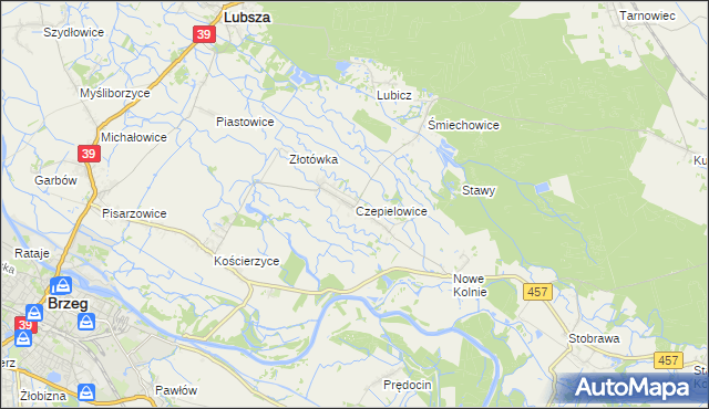 mapa Czepielowice, Czepielowice na mapie Targeo