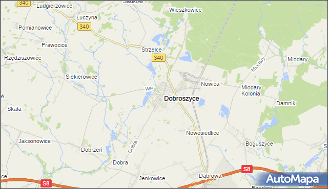 mapa Dobroszyce, Dobroszyce na mapie Targeo