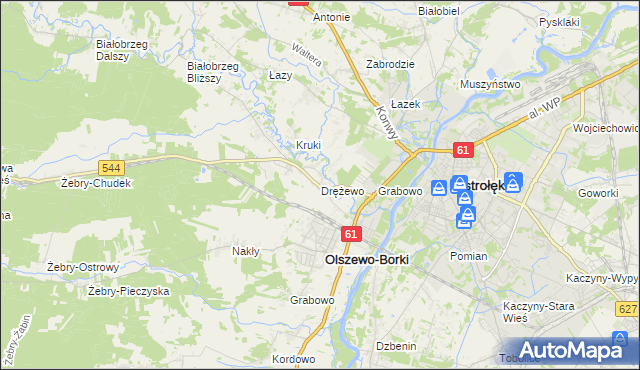 mapa Drężewo, Drężewo na mapie Targeo