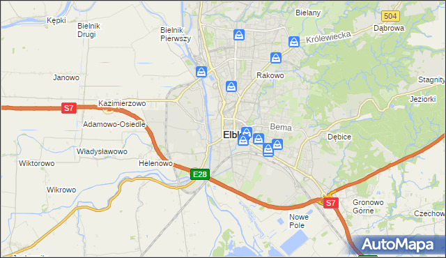 mapa Elbląga, Elbląg na mapie Targeo