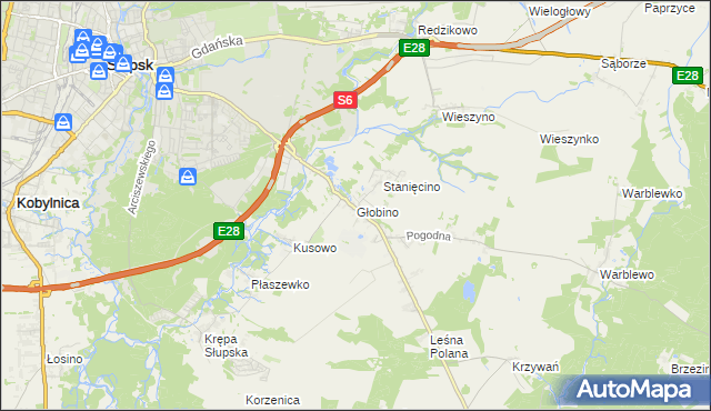 mapa Głobino, Głobino na mapie Targeo