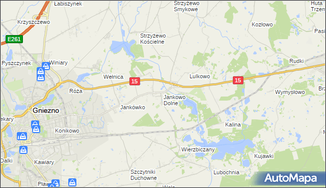 mapa Jankowo Dolne, Jankowo Dolne na mapie Targeo