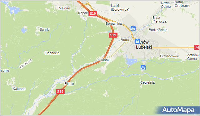 mapa Jonaki, Jonaki na mapie Targeo