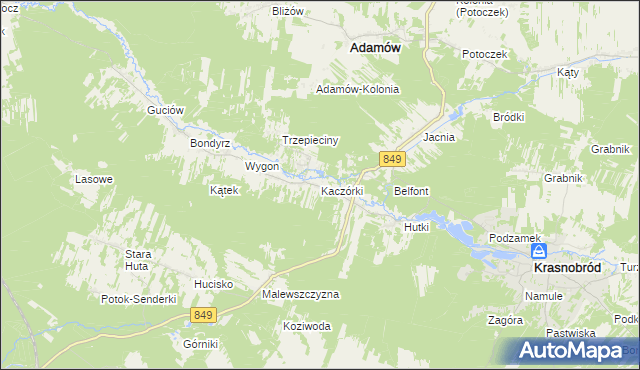 mapa Kaczórki, Kaczórki na mapie Targeo