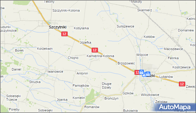 mapa Kamienna-Wieś, Kamienna-Wieś na mapie Targeo