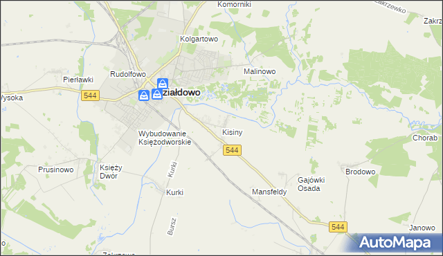 mapa Kisiny, Kisiny na mapie Targeo