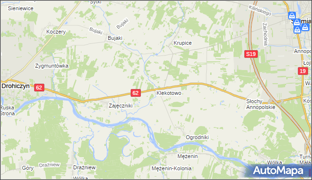 mapa Klekotowo gmina Siemiatycze, Klekotowo gmina Siemiatycze na mapie Targeo