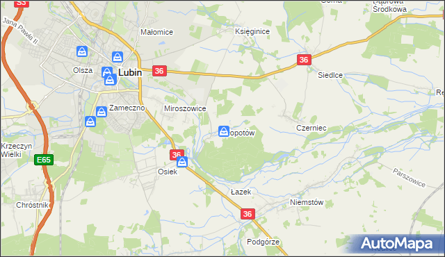 mapa Kłopotów gmina Lubin, Kłopotów gmina Lubin na mapie Targeo