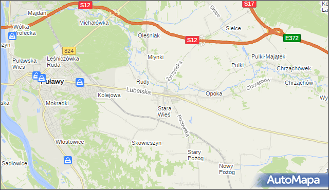 mapa Końskowola, Końskowola na mapie Targeo