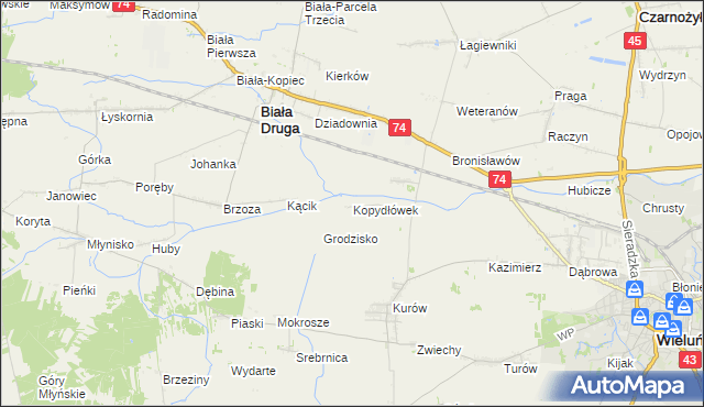 mapa Kopydłówek, Kopydłówek na mapie Targeo