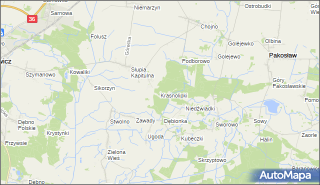 mapa Krasnolipki, Krasnolipki na mapie Targeo