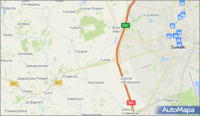 mapa Kuków gmina Suwałki, Kuków gmina Suwałki na mapie Targeo