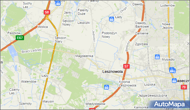 mapa Lesznowola-Pole, Lesznowola-Pole na mapie Targeo