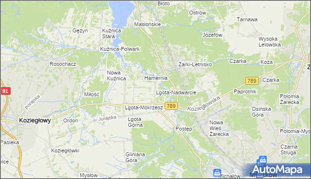 mapa Lgota-Nadwarcie, Lgota-Nadwarcie na mapie Targeo