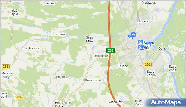 mapa Lubieszów gmina Nowa Sól, Lubieszów gmina Nowa Sól na mapie Targeo