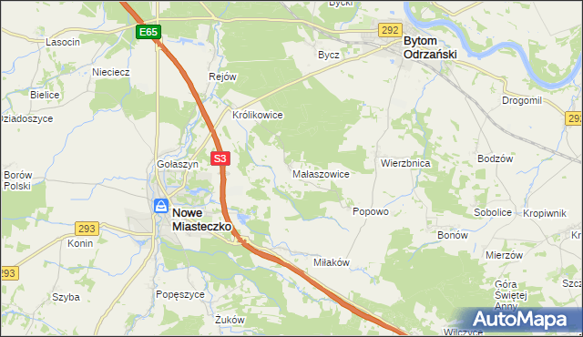 mapa Małaszowice, Małaszowice na mapie Targeo