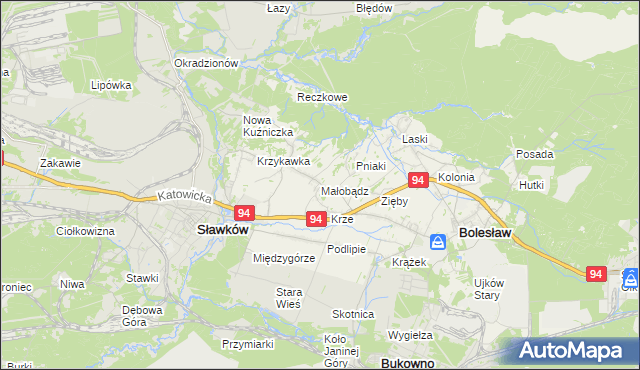 mapa Małobądz, Małobądz na mapie Targeo