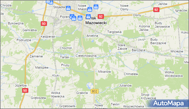 mapa Marianka gmina Mińsk Mazowiecki, Marianka gmina Mińsk Mazowiecki na mapie Targeo