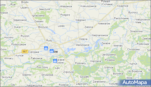 mapa Marszowice gmina Gdów, Marszowice gmina Gdów na mapie Targeo