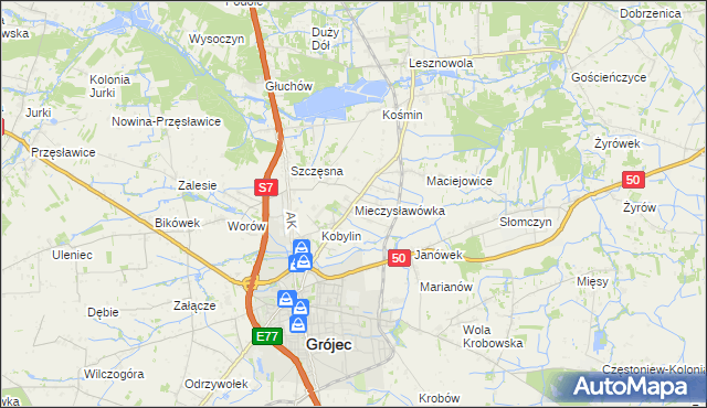 mapa Mieczysławówka, Mieczysławówka na mapie Targeo