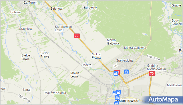 mapa Mokra Prawa, Mokra Prawa na mapie Targeo