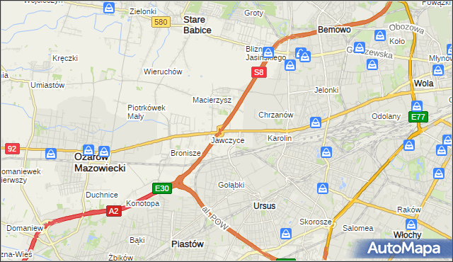 mapa Mory gmina Ożarów Mazowiecki, Mory gmina Ożarów Mazowiecki na mapie Targeo