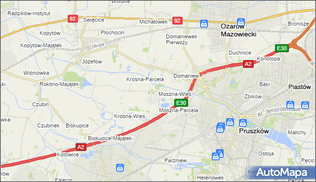 mapa Moszna-Wieś, Moszna-Wieś na mapie Targeo