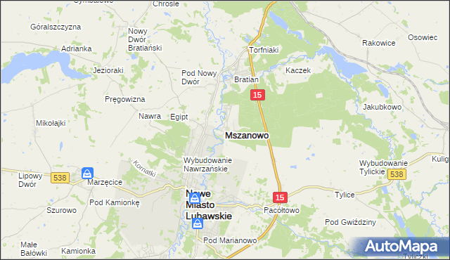 mapa Mszanowo, Mszanowo na mapie Targeo