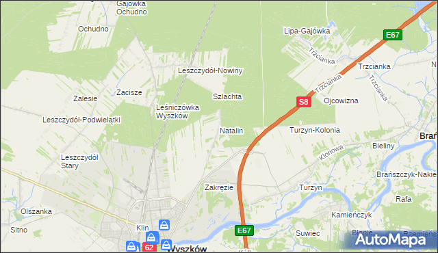 mapa Natalin gmina Wyszków, Natalin gmina Wyszków na mapie Targeo