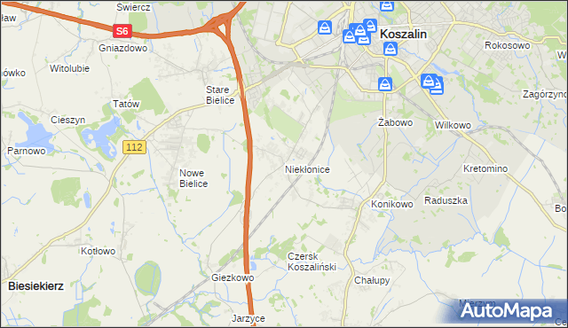 mapa Niekłonice, Niekłonice na mapie Targeo