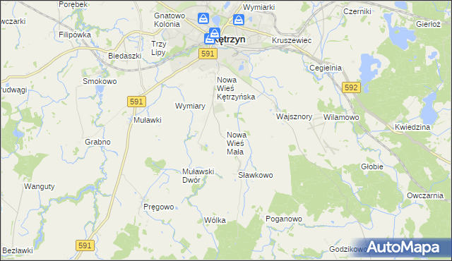 mapa Nowa Wieś Mała gmina Kętrzyn, Nowa Wieś Mała gmina Kętrzyn na mapie Targeo